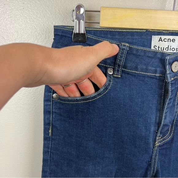Acne Studios Skin 5 Skinny Jeans Womens Size 29 Dark Wash Mid Rise Blue Denim - Picture 7 of 11